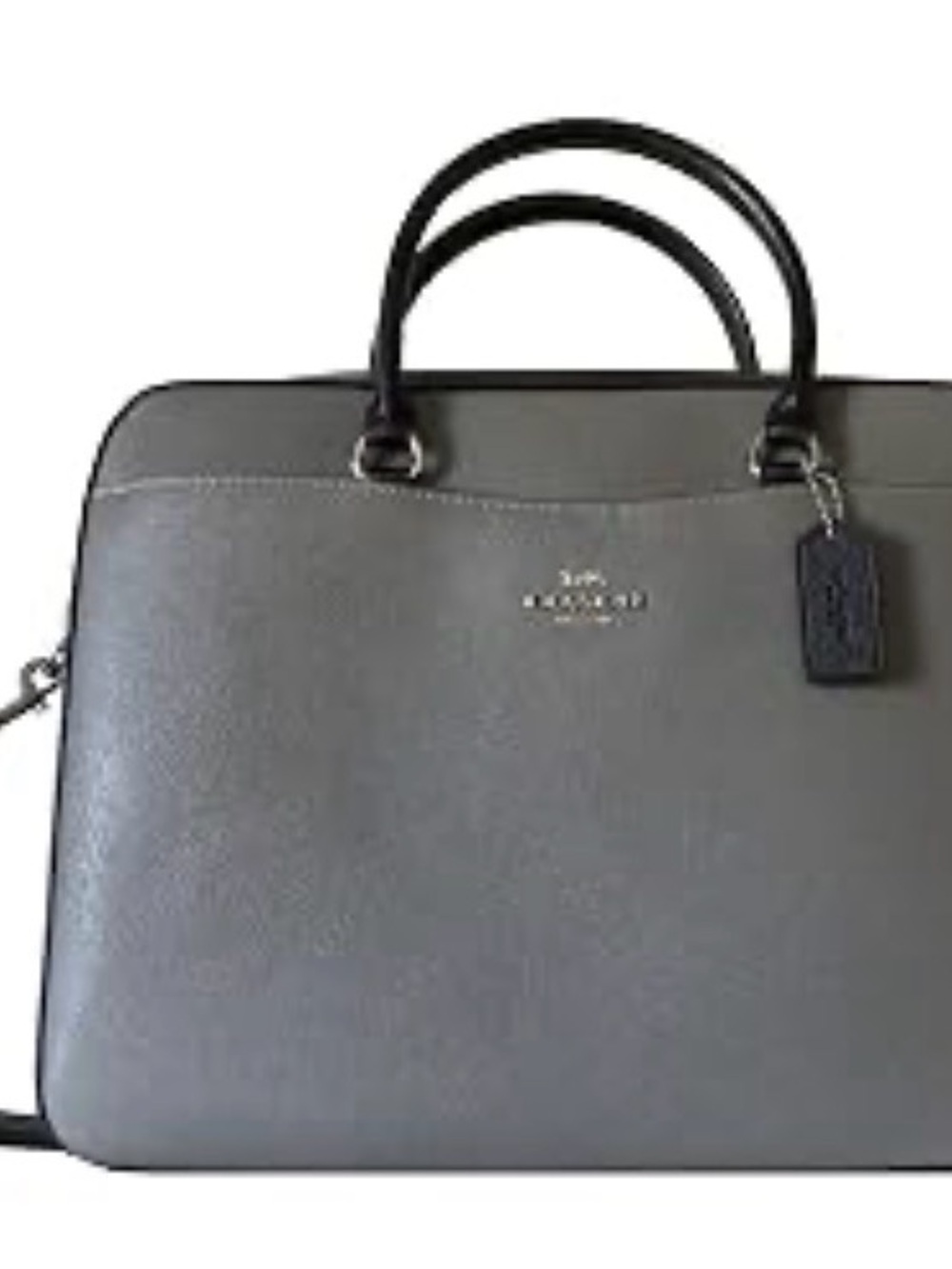 Coach Grey Safiano Leather unisex’s Briefcase with Black Handles